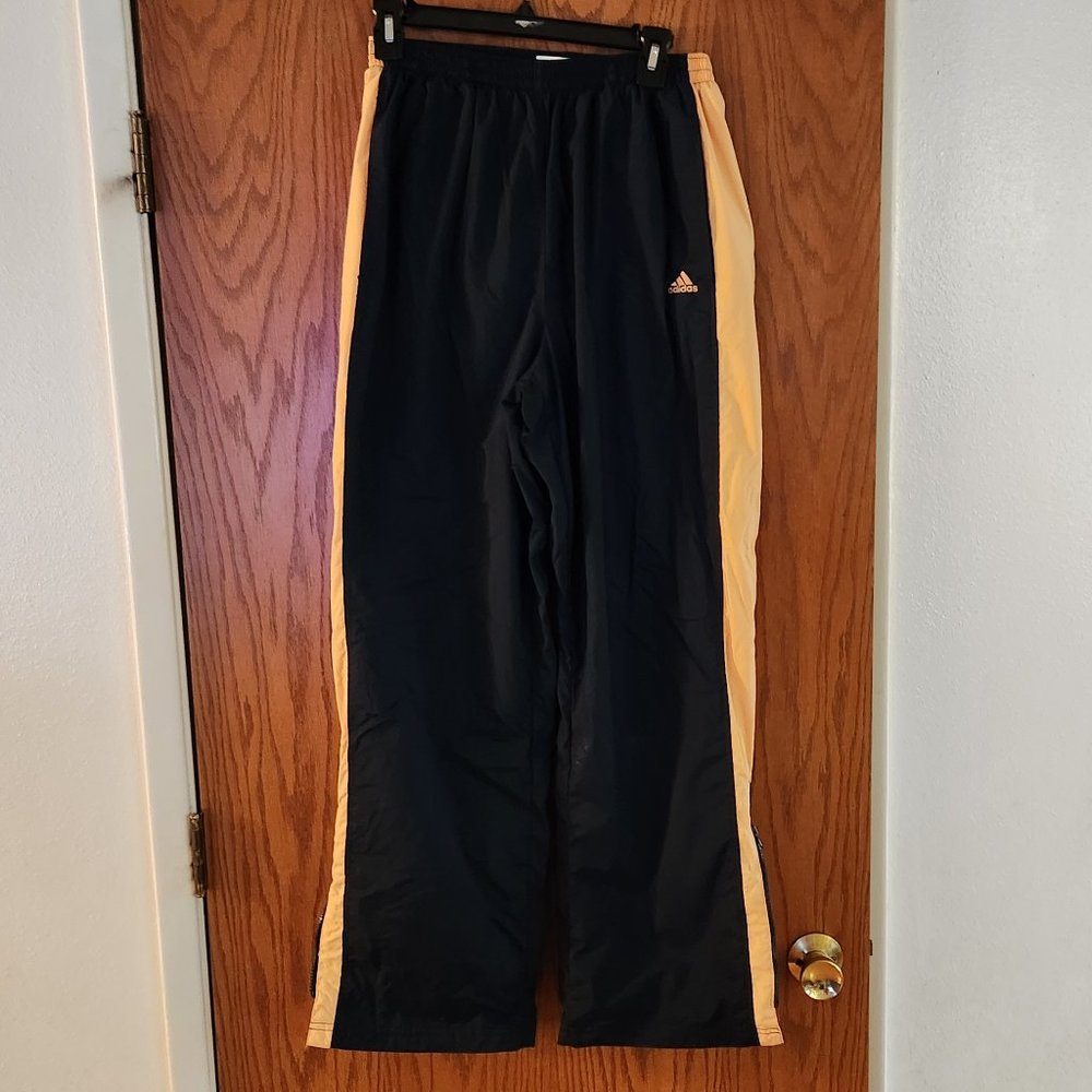 Adidas blue peach light orange work out track pants zip ankle large
